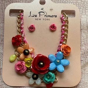 Colorful Flower Costume Jewelry Set